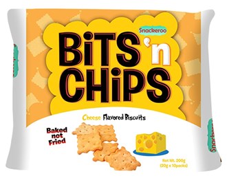 Snackeroo Bits n' Chips Cheese Flavored Biscuts 200g