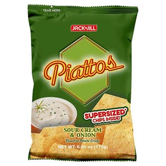 J&J Piattos Sour Cream & Onion Super Sized 170g