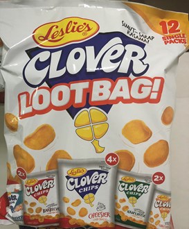 Leslie's Clover Chips 12's Loot Bags 350g