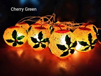 Cherry Green Fibre Ball 8's Lantern