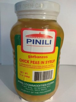 Pinili Chick Peas in Syrup (Sweet Garbanzos) 340g